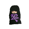 black.purple ski mask